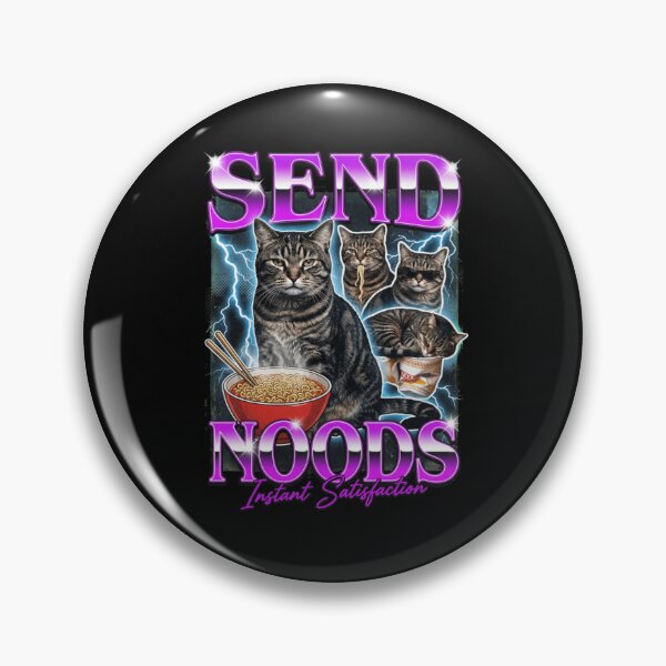 Item preview, Send Noods Funny Retro Cat Ramen designed and sold by aynorsadier.
