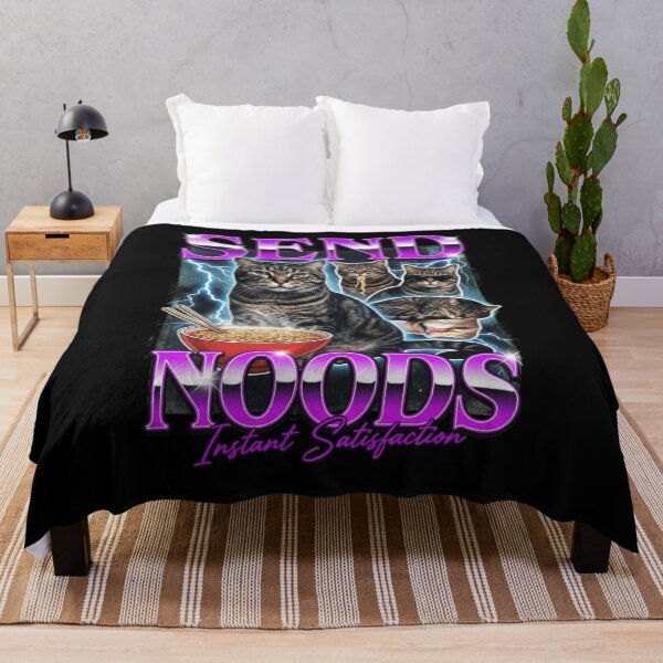 Item preview, Send Noods Funny Retro Cat Ramen designed and sold by aynorsadier.