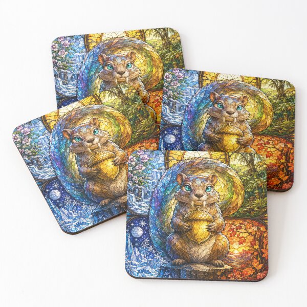 Item preview, The Prehistoric Squirrel of the Four Seasons – Guardian of the Acorn designed and sold by Pixel Sakura Gallery.
