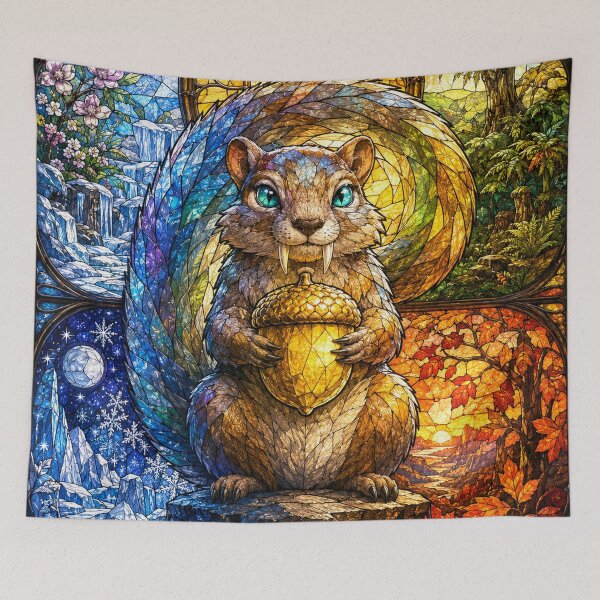 Item preview, The Prehistoric Squirrel of the Four Seasons – Guardian of the Acorn designed and sold by Pixel Sakura Gallery.