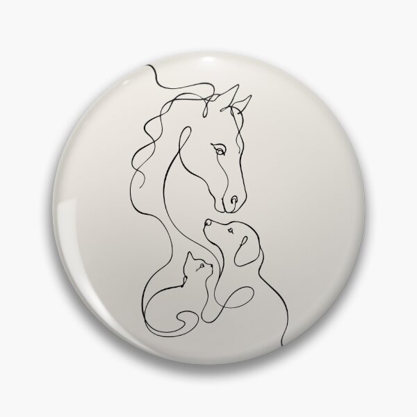 Item preview, Horse Cat Dog Line Art - Minimalist Drawing designed and sold by FemmePod.