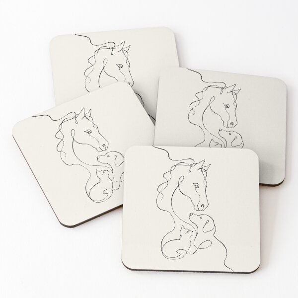 Item preview, Horse Cat Dog Line Art - Minimalist Drawing designed and sold by FemmePod.
