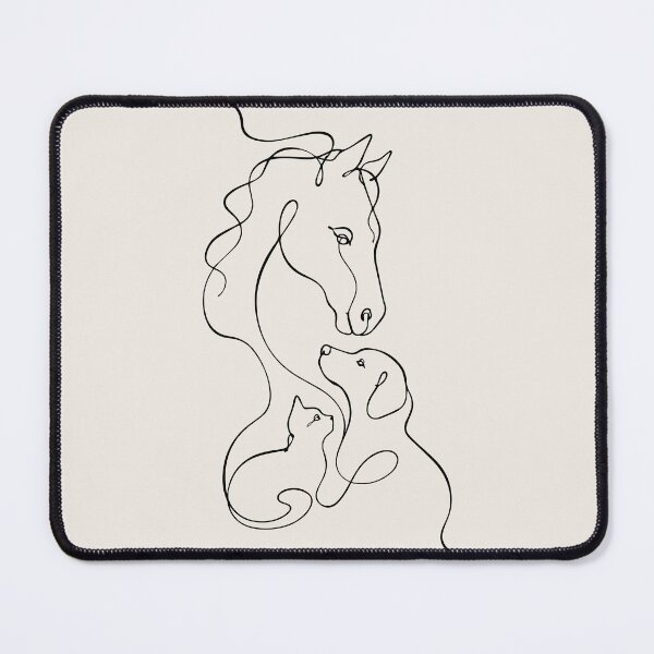 Item preview, Horse Cat Dog Line Art - Minimalist Drawing designed and sold by FemmePod.