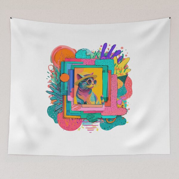 Item preview, Colorful Cat in Colorful Frame designed and sold by OutOfTheBubble.