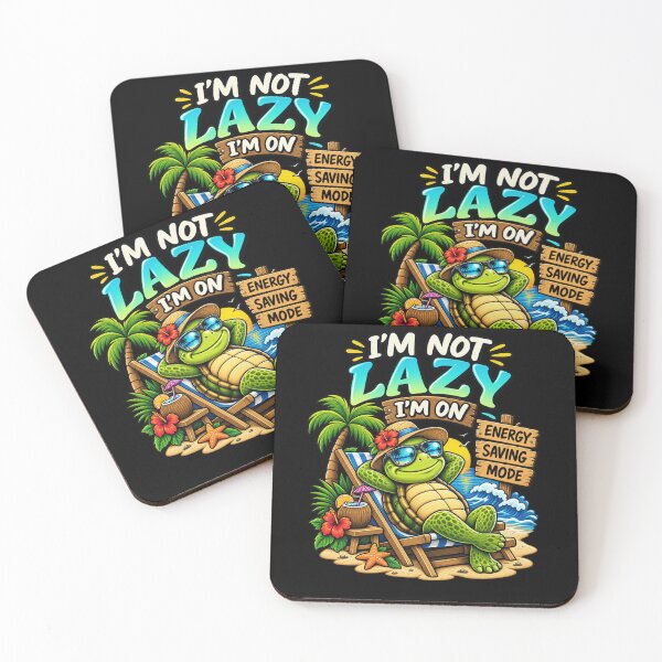 Item preview, Funny Lazy Turtle Energy Saving Mode Beach Vacation designed and sold by MagicSD Designs.