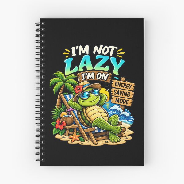 Item preview, Funny Lazy Turtle Energy Saving Mode Beach Vacation designed and sold by MagicSD Designs.