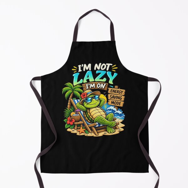 Item preview, Funny Lazy Turtle Energy Saving Mode Beach Vacation designed and sold by MagicSD Designs.