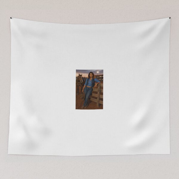 Item preview, Cowgirl Leaning on Fence at Sunset Rodeo designed and sold by CathryneDelamort.