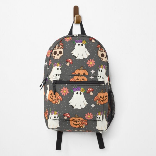 Item preview, Cute Halloween Ghosts with Flower Crowns and Pumpkins Pattern designed and sold by Szpaku desart .