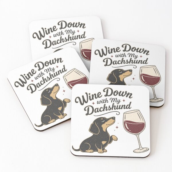 Item preview, Wine Down with My Dachshund designed and sold by leilalongdogstudio01.