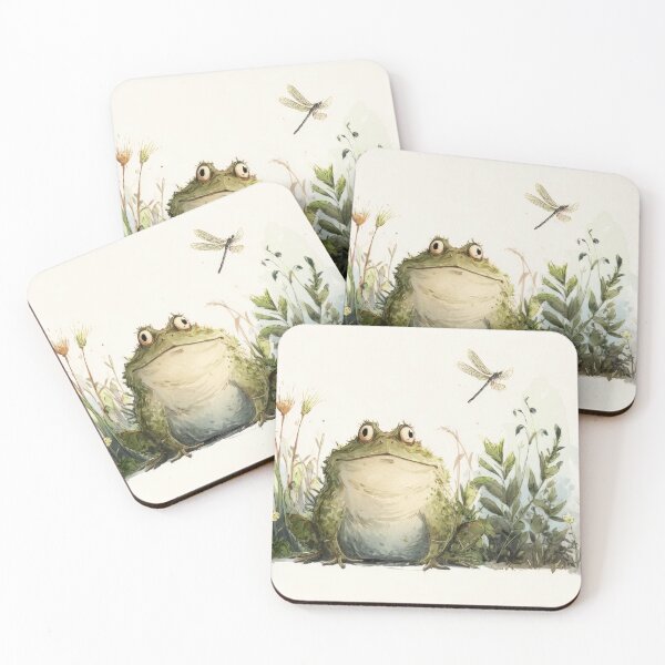 Item preview, Frog sitting in garden with plants designed and sold by anytka.