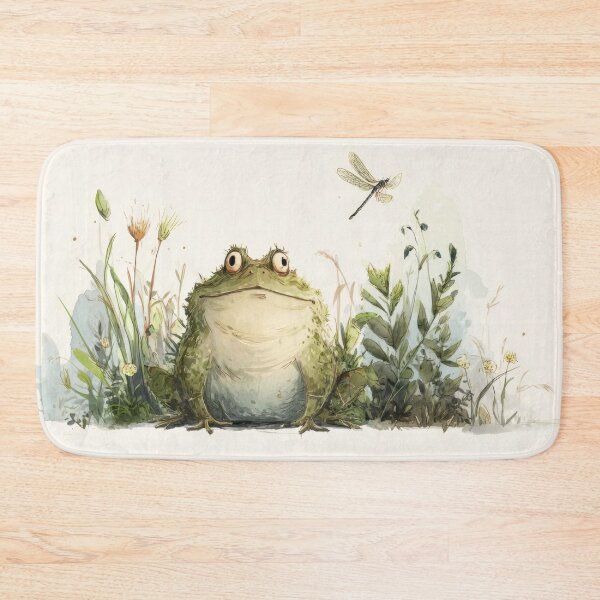 Item preview, Frog sitting in garden with plants designed and sold by anytka.