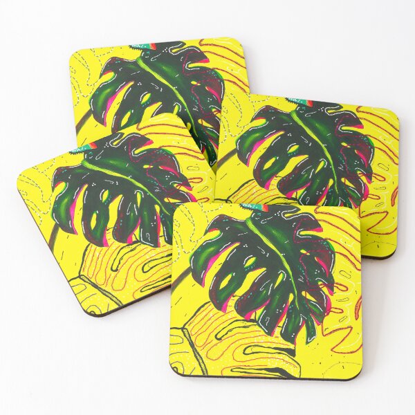 Item preview, Tropical Monstera Leaf in Vibrant Yellow designed and sold by zy.visuals.