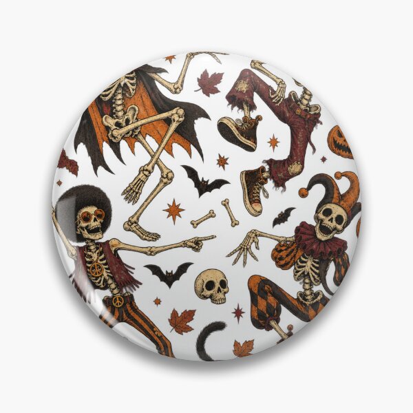 Item preview, Halloween Dancing Skeletons with Bats and Pumpkins – Spooky Autumn  designed and sold by SOUFIANE1991.
