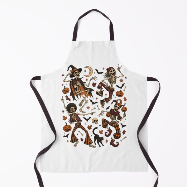 Item preview, Halloween Dancing Skeletons with Bats and Pumpkins – Spooky Autumn  designed and sold by SOUFIANE1991.