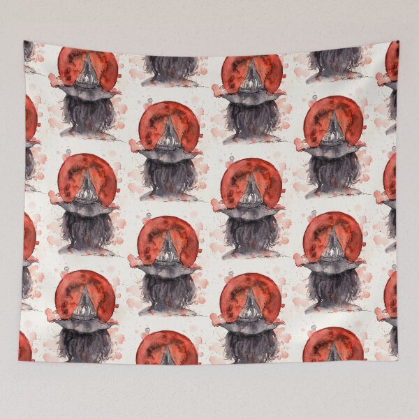 Item preview, Watercolour Witch and Red Moon: Gothic Halloween Art designed and sold by ArithraStudio.