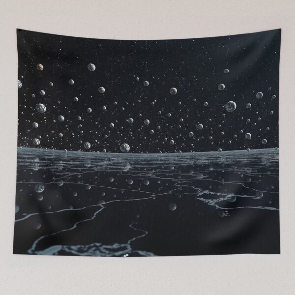 Item preview, Dark Starry Night Over Cracked Ice Landscape designed and sold by IntelliMindDesigns.