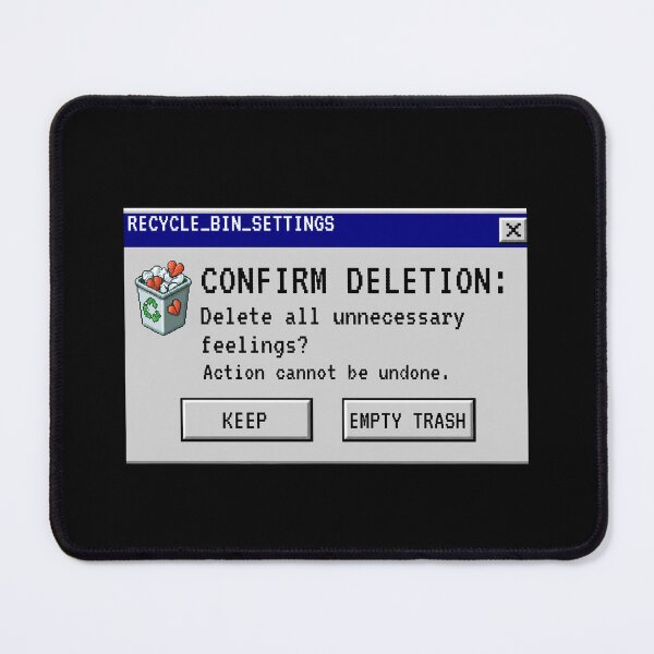 Item preview, Retro Windows 95 Pop-Up - Delete Feelings Recycle Bin Sticker designed and sold by UnripeAlmond.