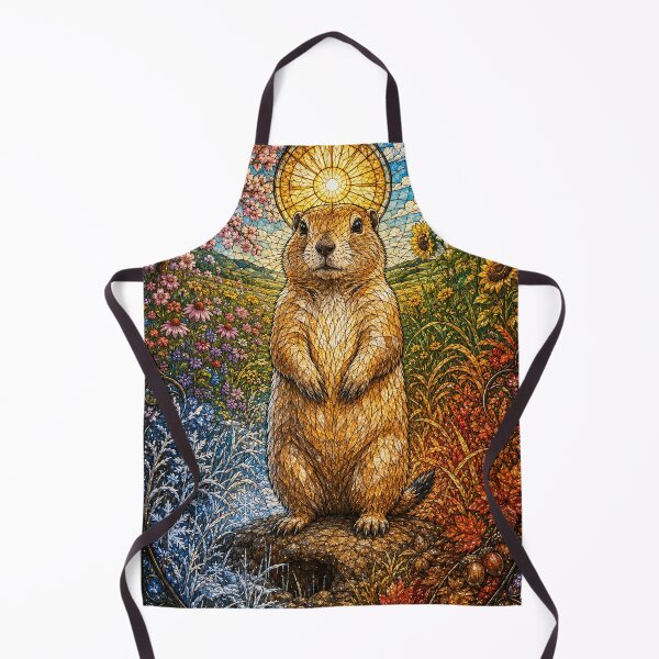Item preview, The Prairie Dog of the Four Seasons – Stained Glass Sentinel designed and sold by Pixel Sakura Gallery.