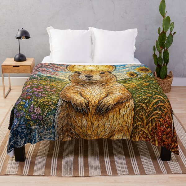 Item preview, The Prairie Dog of the Four Seasons – Stained Glass Sentinel designed and sold by Pixel Otaku Gallery.