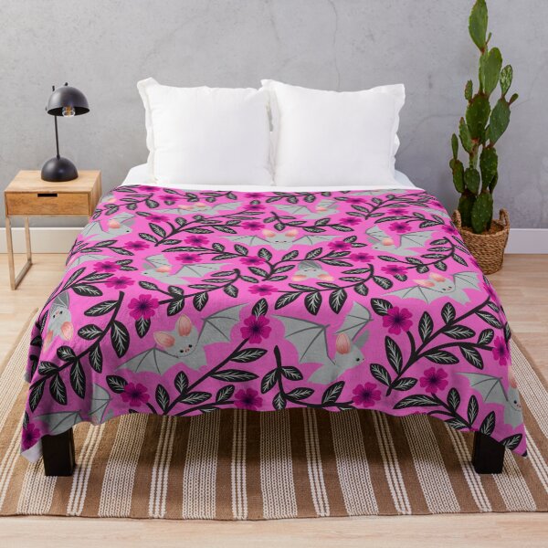 Item preview, Bats and flowers on pink designed and sold by Jennifer Ladd.