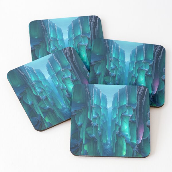 Item preview,  Bioluminescent Crystal Cave Alien Landscape Art designed and sold by IntelliMindDesigns.