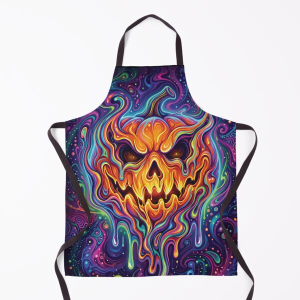 Item preview, Psychedelic Melting Jack-O-Lantern – Trippy Neon Halloween Pumpkin designed and sold by KolorNomad.