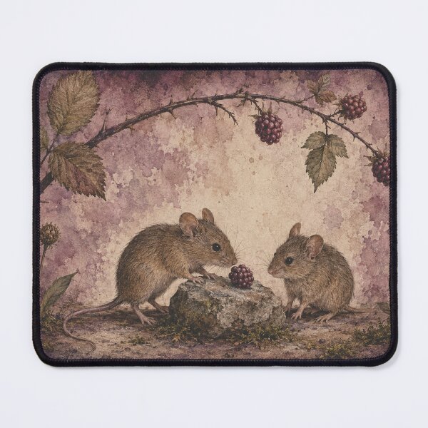 Item preview, Field Mice Beneath Brambles – Cottagecore Watercolor designed and sold by Noctifolia Field Journal.