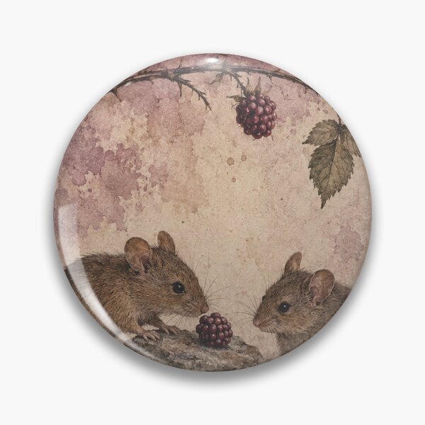 Item preview, Field Mice Beneath Brambles – Cottagecore Watercolor designed and sold by Noctifolia Field Journal.