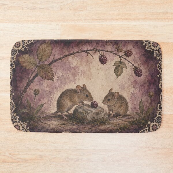 Item preview, Field Mice Beneath Brambles – Cottagecore Watercolor designed and sold by Noctifolia Field Journal.