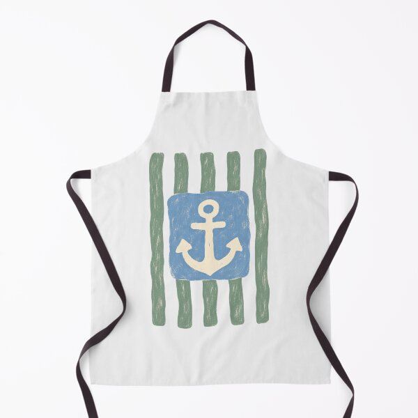 Item preview, Nautical Anchor Block Coastal Stripe Blue Anchor Minimal designed and sold by Yellowriversss.