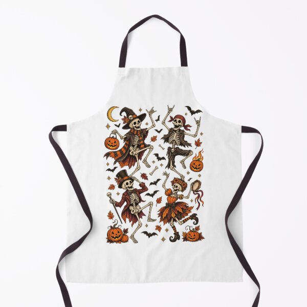 Item preview, Halloween Dancing Skeletons with Bats and Pumpkins – Spooky Autumn  designed and sold by SOUFIANE1991.