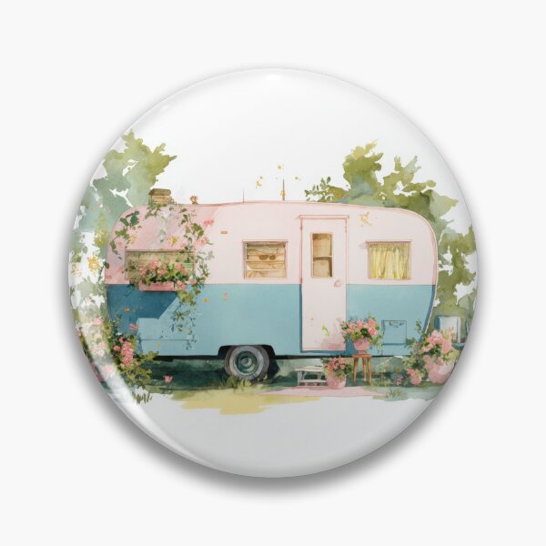 Item preview, Vintage caravan in a garden setting designed and sold by anytka.