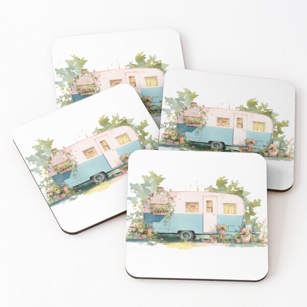 Item preview, Vintage caravan in a garden setting designed and sold by anytka.