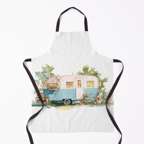 Item preview, Vintage caravan in a garden setting designed and sold by anytka.
