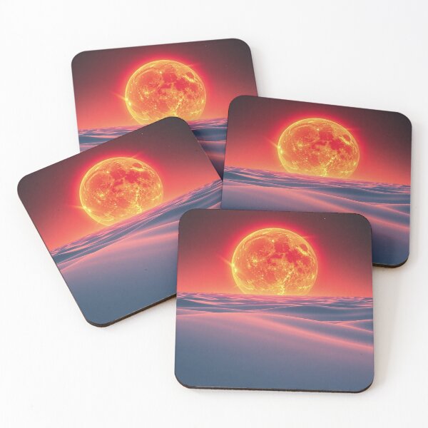 Item preview, Giant Glowing Orange Sun Over Sand Dunes designed and sold by IntelliMindDesigns.