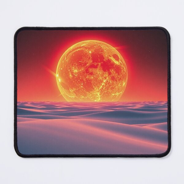Item preview, Giant Glowing Orange Sun Over Sand Dunes designed and sold by IntelliMindDesigns.