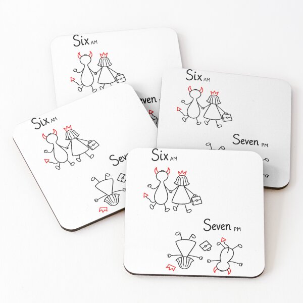 Item preview, Six AM vs Seven PM | Funny Work Life Humor designed and sold by byMosia.
