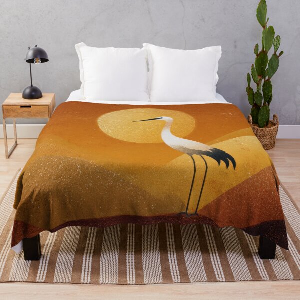 Item preview, Crane stands tall in orange sunset designed and sold by anytka.