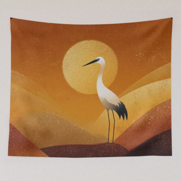 Item preview, Crane stands tall in orange sunset designed and sold by anytka.