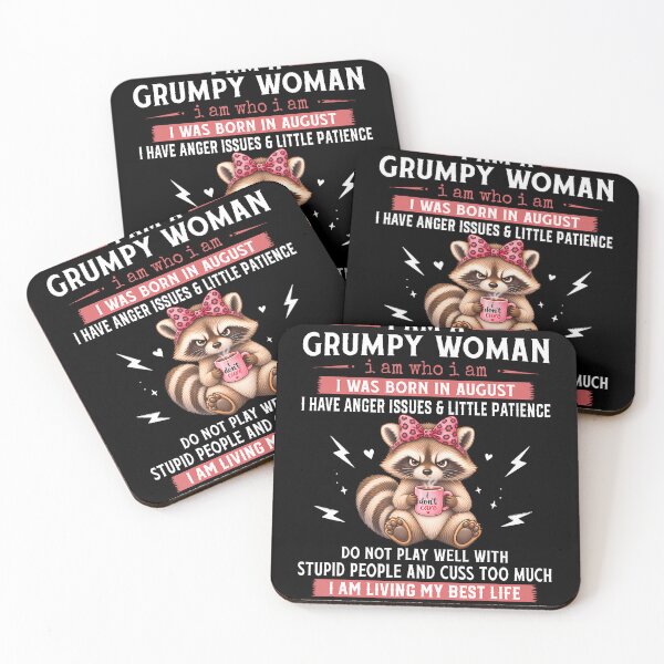 Item preview, I'M A Grumpy Woman Born In August Sarcastic Grumpy Raccoon designed and sold by T9AXER.