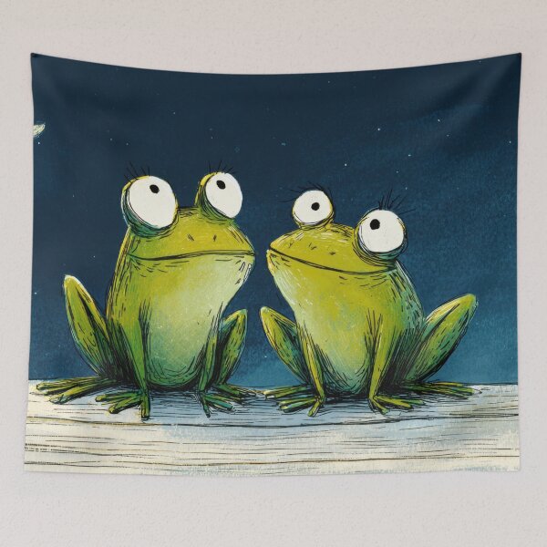 Item preview, Two frogs gaze at the night sky designed and sold by anytka.
