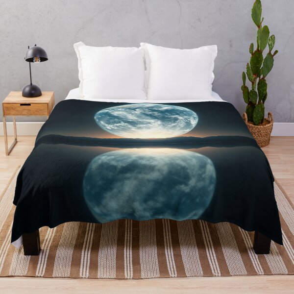 Item preview, Full Moon Reflection On Calm Dark Water designed and sold by IntelliMindDesigns.