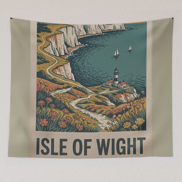 Item preview, Isle Of Wight Original Custom Vintage Poster Wall Art Design Pillow Gift designed and sold by Cool Robot Bro..