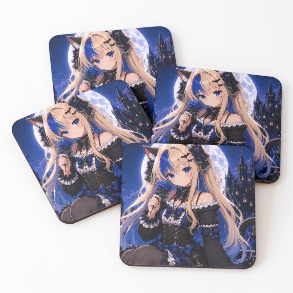 Artikelvorschau, Moonlit Blue Rose – Gothic Neko Girl entworfen und verkauft von Revyra Design .