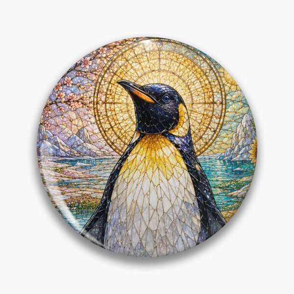 Item preview, The Penguin of the Four Seasons – Polar Traveler in Stained Glass designed and sold by Pixel Otaku Gallery.