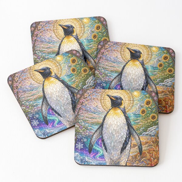 Item preview, The Penguin of the Four Seasons – Polar Traveler in Stained Glass designed and sold by Pixel Otaku Gallery.