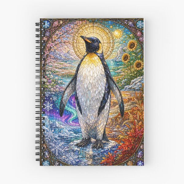 Item preview, The Penguin of the Four Seasons – Polar Traveler in Stained Glass designed and sold by Pixel Otaku Gallery.