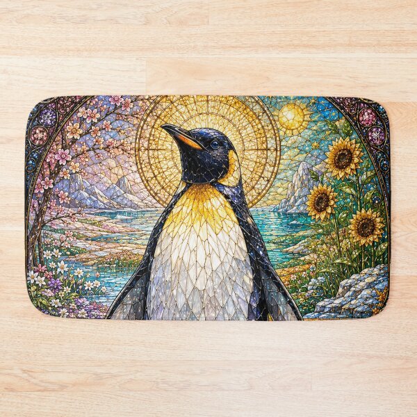 Item preview, The Penguin of the Four Seasons – Polar Traveler in Stained Glass designed and sold by Pixel Sakura Gallery.