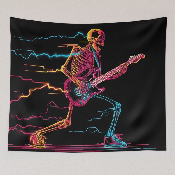 Item preview, Skeleton plays guitar at night designed and sold by anytka.